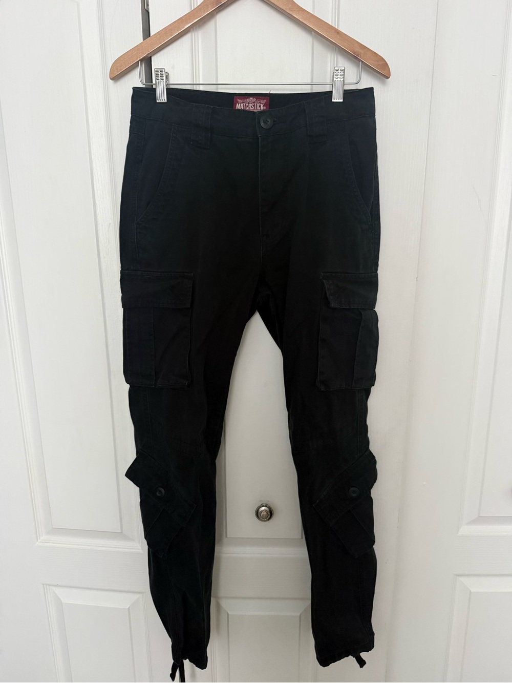 Black Matchstick Cargo Pants